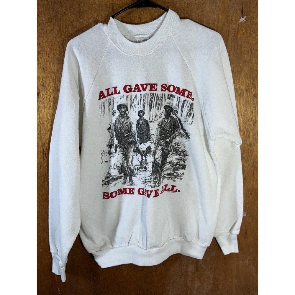 Vintage All Gave Some Some‎ Gave All Military Soldier Crewneck Sweater XL